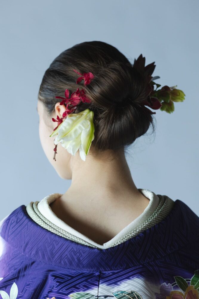 和装にヘアスタイル