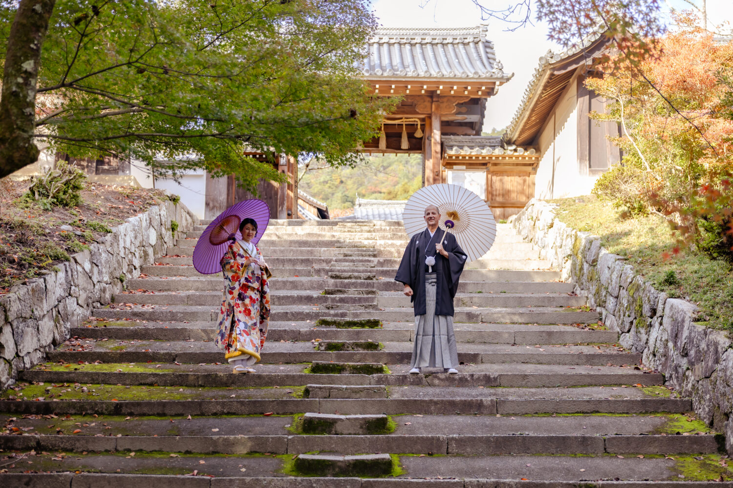 石畳みで演出したフォトウェディング